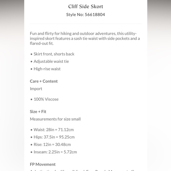 Free People Cliff Side Skort - Picture 2 of 4